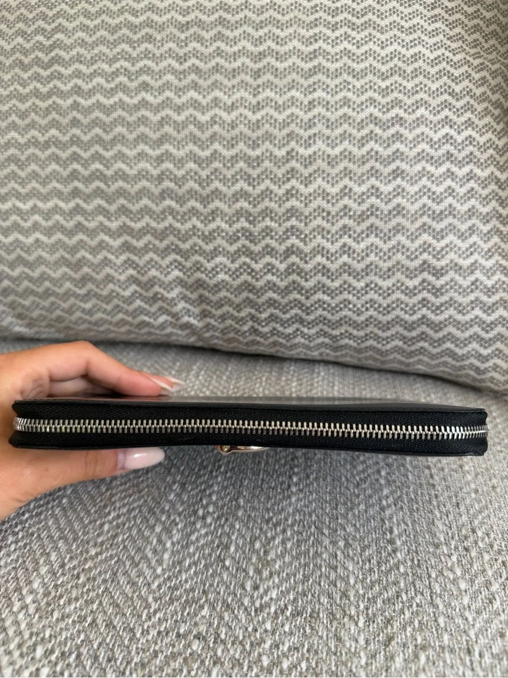 Cartier Panthère Black Leather Zip Around Long Wallet Silver Panthère Hardware